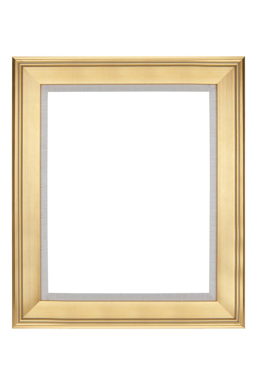 Creative Mark Elegant Plein Aire Gold Frame with Linen Liner, Ornate Open Back Picture Frames, No Glass or Backing, Gessoed Wood, 2.75-inch Wide Moulding
